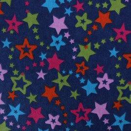 Dark Blue Multi Star Flannel Fitted Crib Sheet..