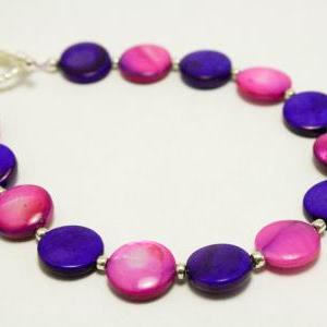 Pink And Purple Shell Bracelet