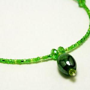 Clearance Green Emerald And Gold Necklace