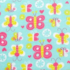 Baby Girl Flannel Butterfly Print Crib Sheet