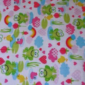 Clearance Baby Girl Frog And Rainbow Flannel..