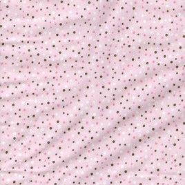 Baby Girl Brown And Pink Dots Flannel Fitted Crib..