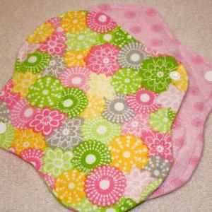 Two, 7 Inch Washable Leak Proof Menstrual Pads..