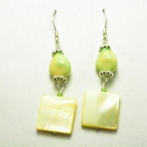 Clearance Lemon Lime Shell Dangle Earrings