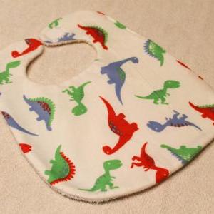 Baby Boy Dinosaur Flannel Baby Bib