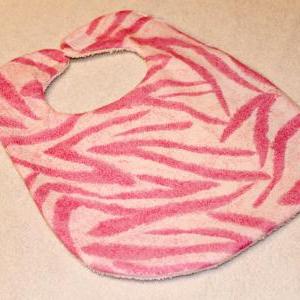 Baby Girl Pink Zebra Stripes Baby Bib