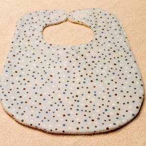Blue Dots Flannel Baby Bib