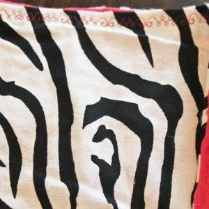 Pink Minky And Zebra Print Flannel Baby Blanket