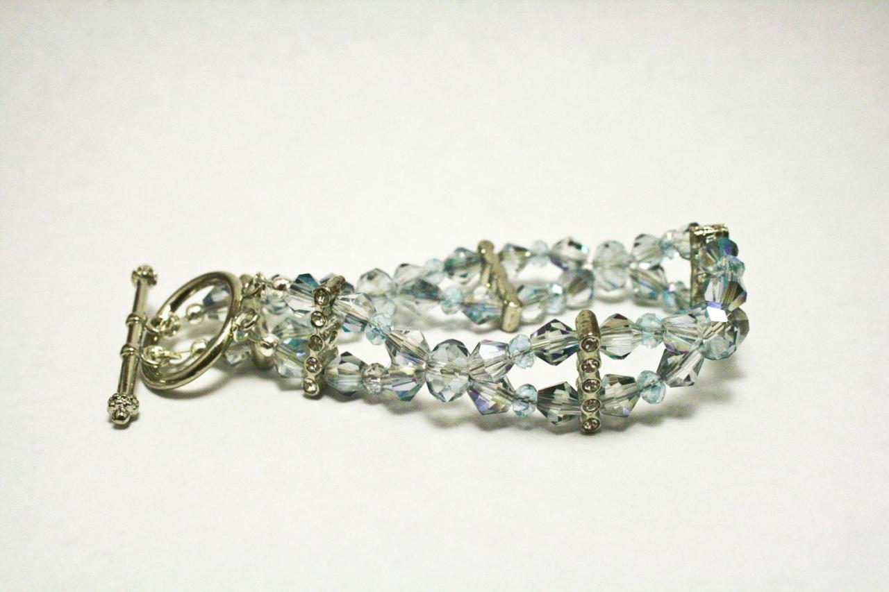 Clearance Light Blue Glass Crystal Bracelet