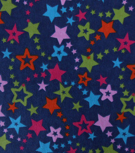 Dark Blue Multi Star Flannel Fitted Crib Sheet With Matching Minky Blanket
