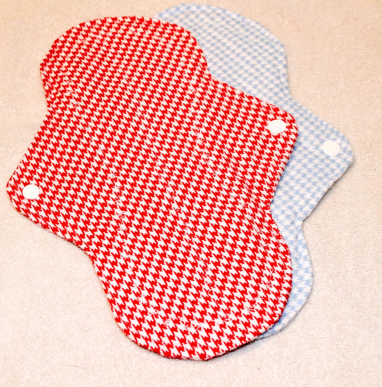 Two, 10 Inch Washable Leak Proof Menstrual Pads Choose Your Print