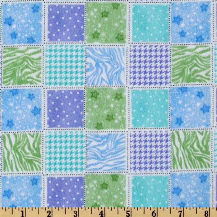 Baby Girl Blue And Purple Patchwork Fitted Crib Sheet