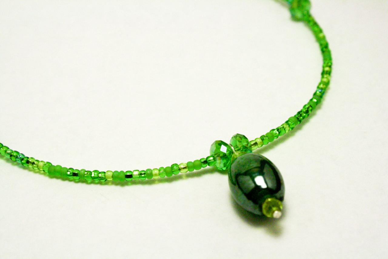 Clearance Green Emerald And Gold Necklace