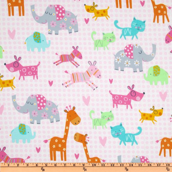 Baby Girl Pink Jungle Animals Fitted Crib Sheet