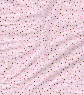 Baby Girl Brown And Pink Dots Flannel Fitted Crib Sheet