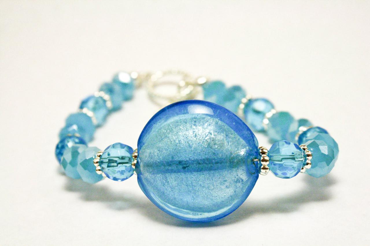 Light Blue Glass Bracelet