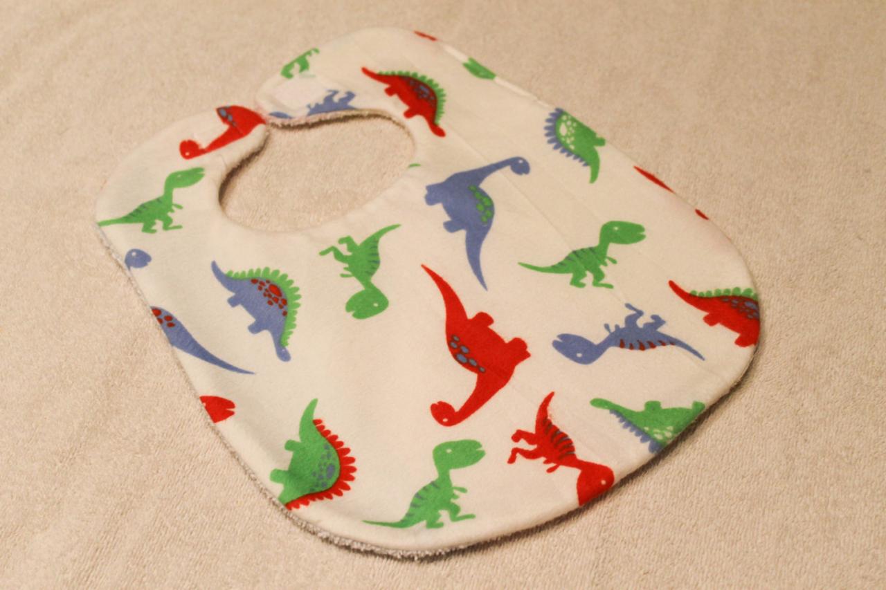 Baby Boy Dinosaur Flannel Baby Bib